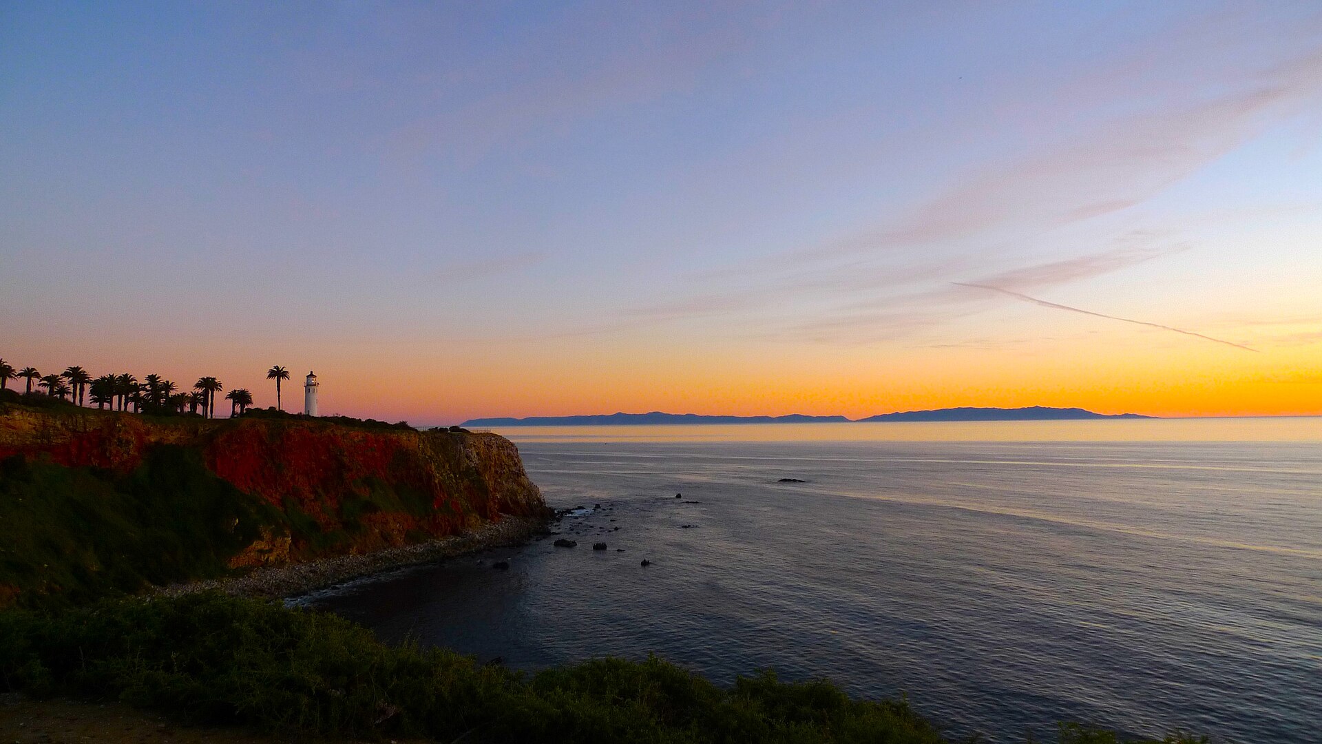 Santa Catalina Island seen across the water from the Point Vicente bluffs