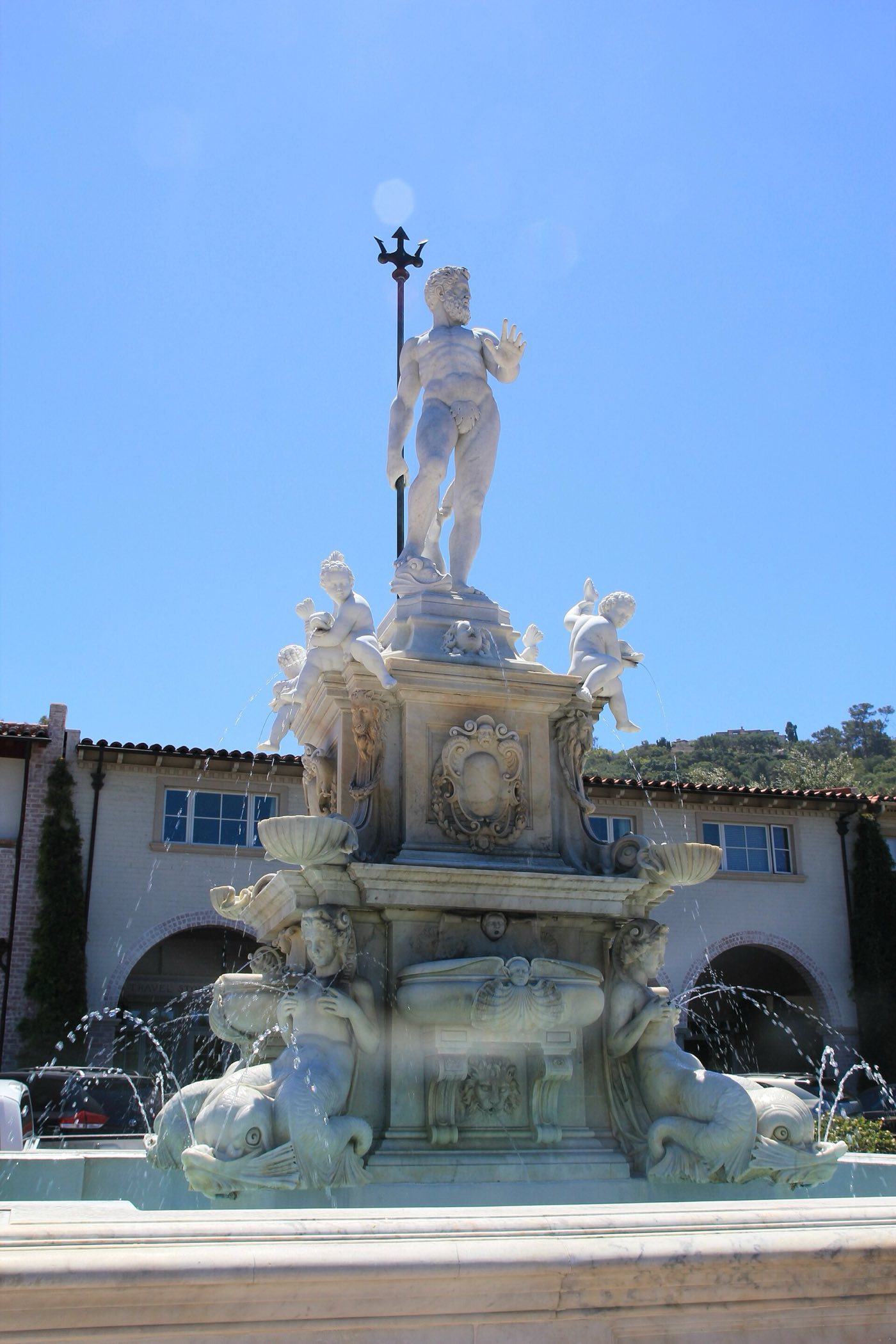 The Neptune Fountain in Malaga Cove Plaza, Palos Verdes Estates